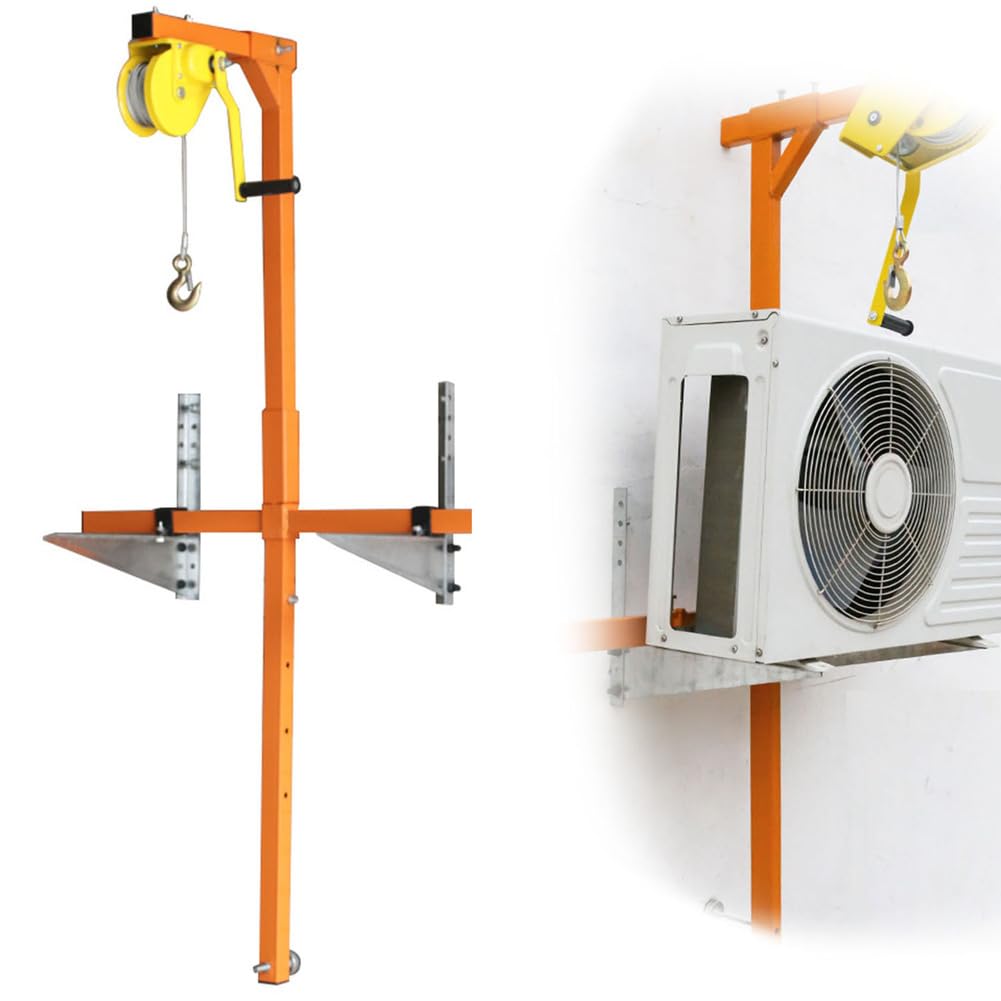 LMMIAOZ Heavy-Duty HVAC Lifting Tool 150kg Capacity 25m Self-Locking Winch Easy to Install & Removable Ideal for Air Conditioning Units Durable & Reliable Hoisting Crane