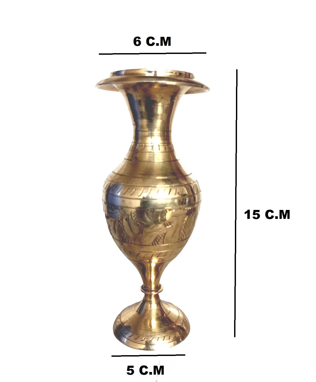 Denique Brass Handicraft Flower Vase/Flower Pot for Office and Home Decor with Indian Alluring Design and Nakarshi 1