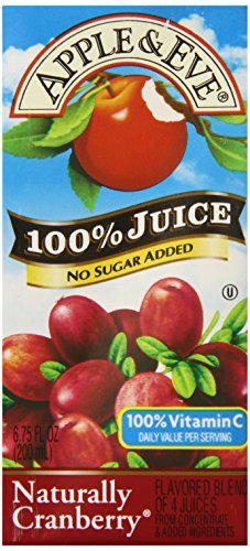 Apple & Eve 100% Juice, Natural Cranberry, 6.75 Fluid-oz, 40 Count