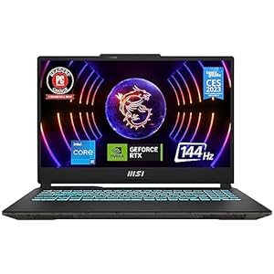 MSI Cyborg 15 Gaming Laptop: Intel Core i5-12450H GeForce RTX 2050, 15.6 inch FHD, 144Hz, 16GB DDR5, 512GB NVMe SSD, Type-C USB 3.2 Gen 1, Cooler Boost 5, Win 11 Home: Black A12UCX-276US