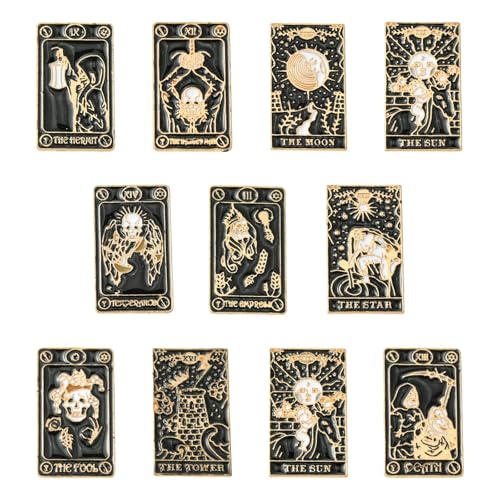 Image of Airssory Mixed Styles Bee Flower Tarot Ribbon Travel Theme Alloy Brooches Pins for DIY Clothes Backpack Hats Jackets Craft