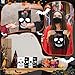 GliCraft 100 Pcs Halloween Skull Goodie Bags Party Favors Plastic Candy Bags with Handles 9.84'' x 6.5'' Halloween Package with Black and White Skeleton Designs Ideal for Festive Celebrations