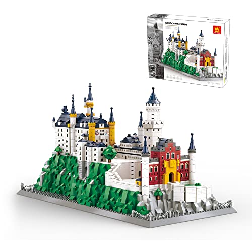 Wange Building Block Toys Germany Neuschwanstein Castle Model The World's Great Architecture Series Collectible Famous Landmarks A Great Holiday Gift Idea for Christmas, New 2021 (1969 piezas)