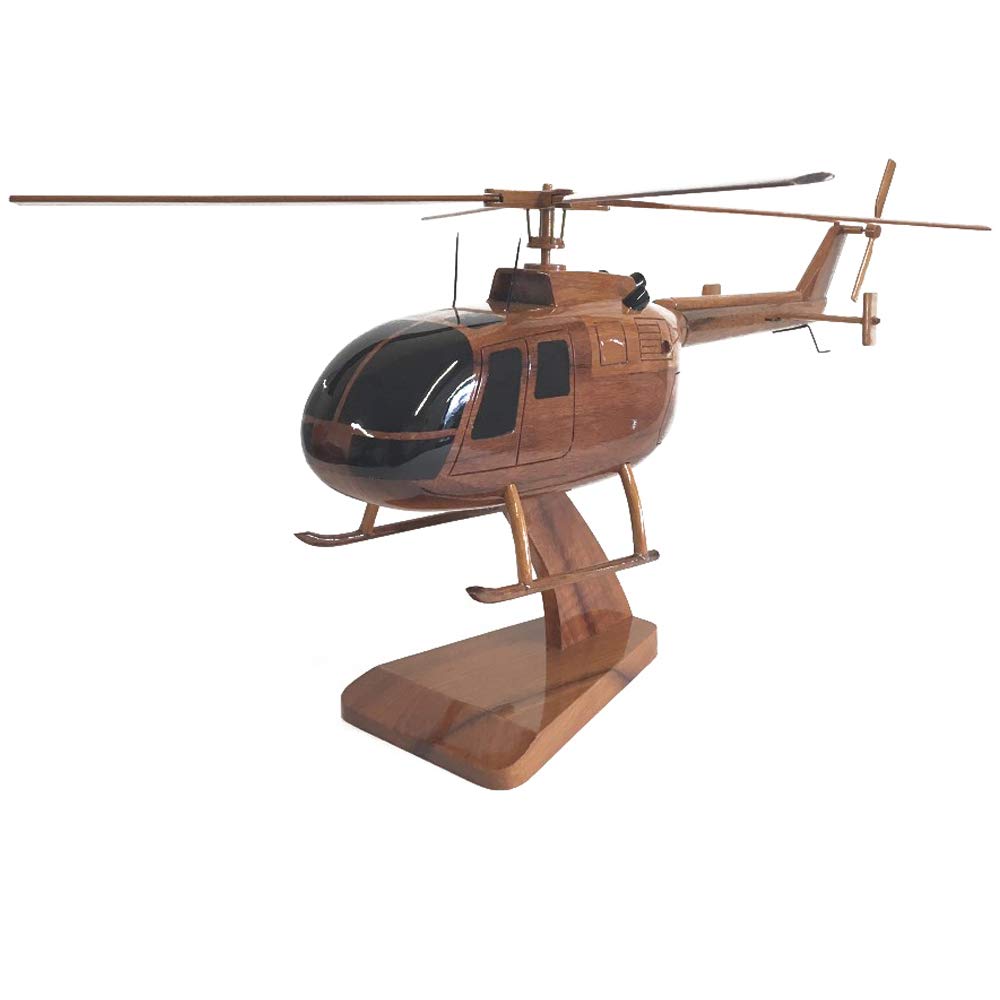Messerschmitt Bölkow Blohm Bo 105 Civilian Helicopter Executive Mahogany Model