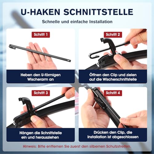 GEARMONSTER Scheibenwischer Wischerblätter Vorne + Hinten Satz Autoscheibenwischer Heckscheibenwischer Wischerblätter-Set für VW LUPO 1998-2003 (3er Set: 525mm/475mm/300mm）