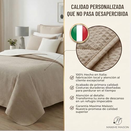 Miniatura 4 de Maxime Maison - Colcha De Verano Cama 150 260x260cm Colchas Cama 150 Modernas 100 Gr Mq Cubrecama Verano Doble Cara, En Microfibra Suave, Colchas Verano Made In Italy