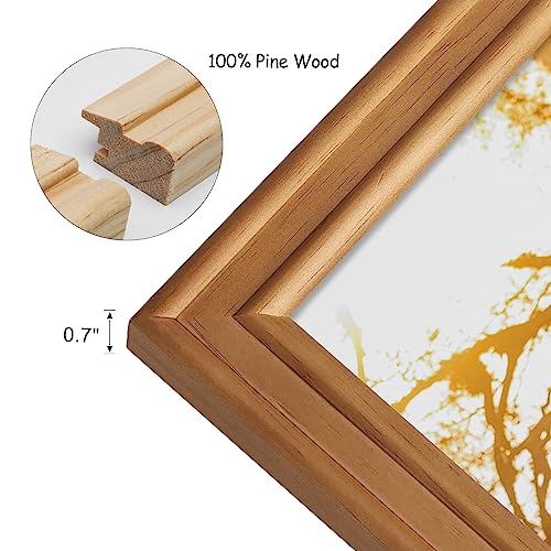 Tamolus 5x7 Double Horizontal Hinged Wood Picture Frame Folding Photo Frame with Real Glass Front in Distressed Farmhouse Wood Grain for Tabletop, Display 4x6 with Mat or 5x7 without Mat X3-MU-2H57 by Tamolus - Image 3