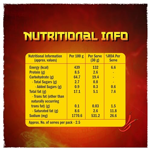 Image of Sunfeast YiPPee! Korean Fiery Hot Style Noodles, Deliciously Spicy Noodles with 5 Added Vegetables, 75gm /80 gram(Weight may vary) (Pack of 4)