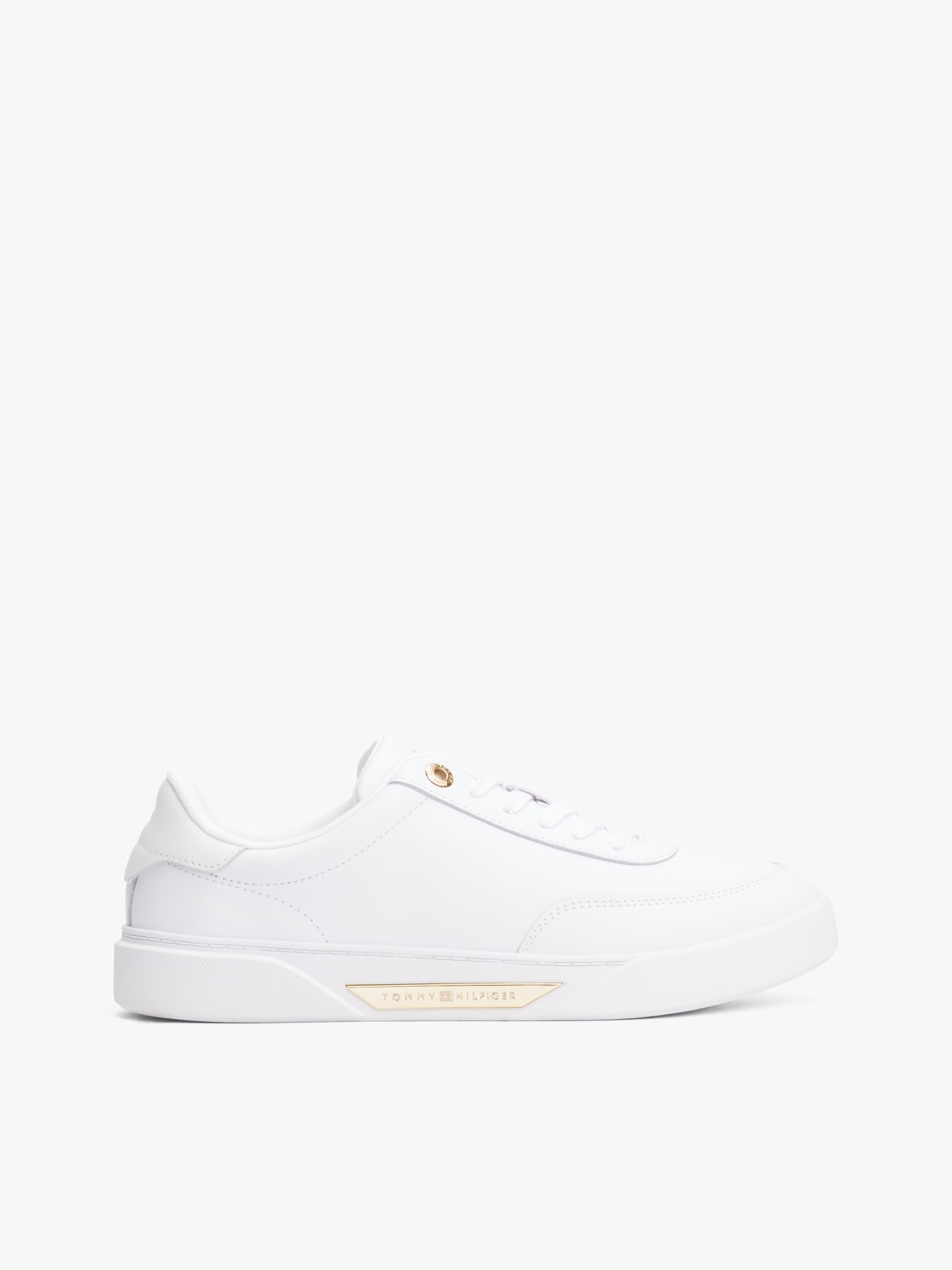 Tommy Hilfiger Women’s Essential Chic Court Leather Cupsole Trainers, White (White), 6.5
