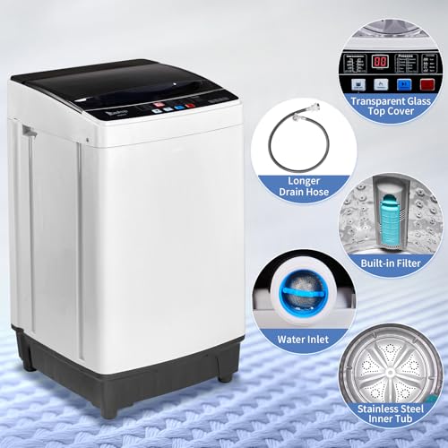 image for Winado Full Automatic Washing Machine, 15.6Lbs Top Load Portable Washe