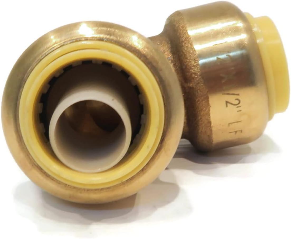 10 Pcs. XFITTING 1/2" X 1/2" Push Fit Elbow, Brass