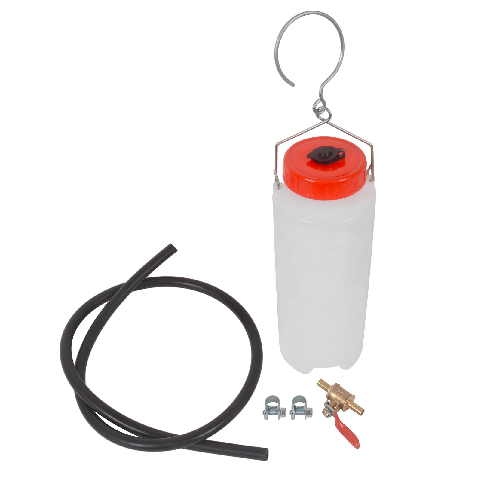 MOTO4U Depósito auxiliar de combustible universal para motocicleta, kit de reparación de tanque de 1000 ml con manguera y válvula de corte
