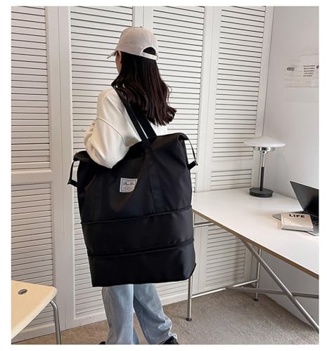 Kulken Bag, 2025 New Large Capacity Travel Bag - Universal Wheel Removable, Tote Bag with Storage Space-Black4