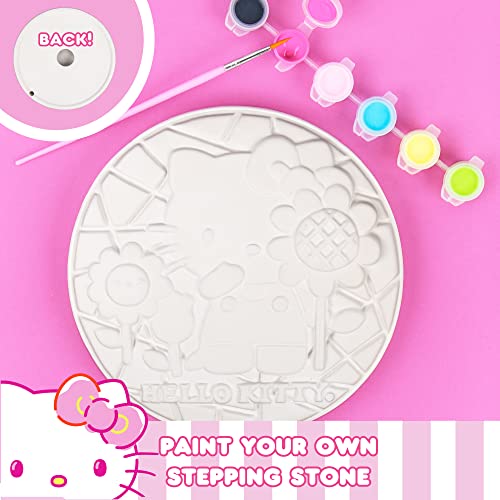 Image of Sanrio Hello Kitty Paint Your Own Stepping Stone, Includes 7 inch 6 Paints & 1 Paintbrush, Cute Gifts for Kids Teens Girls Adults