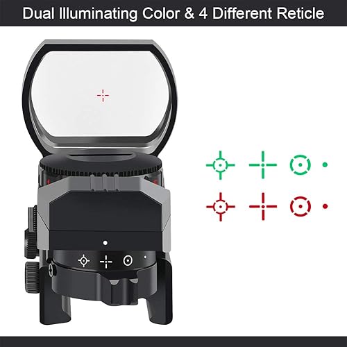 Miniatura 2 de Feyachi Reflex Sight - Adjustable Reticle 4 Styles Both Red and Green in one Sight