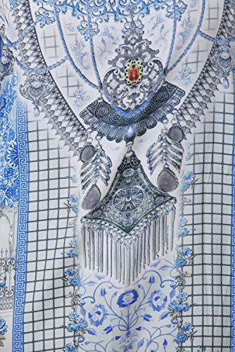 Image of RAVI RAJORIA Georgette Digital Printed Beach Wear Kaftan Blue Free Size R800 | Multi Color 2