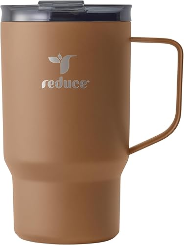 REDUCE Hot1 - Taza aislada de acero inoxidable Hot1 de 18 onzas con tapa de ajuste de temperatura - Vacío de doble pared, compatible con portavasos