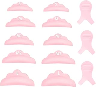 Liber beauty Lash Lift Pads,DIY Eyelash Lift Pads,Eyealsh Perm Rods,Lash Lifting at Home 10 Pcs Eyelash Curler Pads 5 Size SMM1M2L Reusable Soft Silicone Shields (Pink-Lift Pads(5pair))