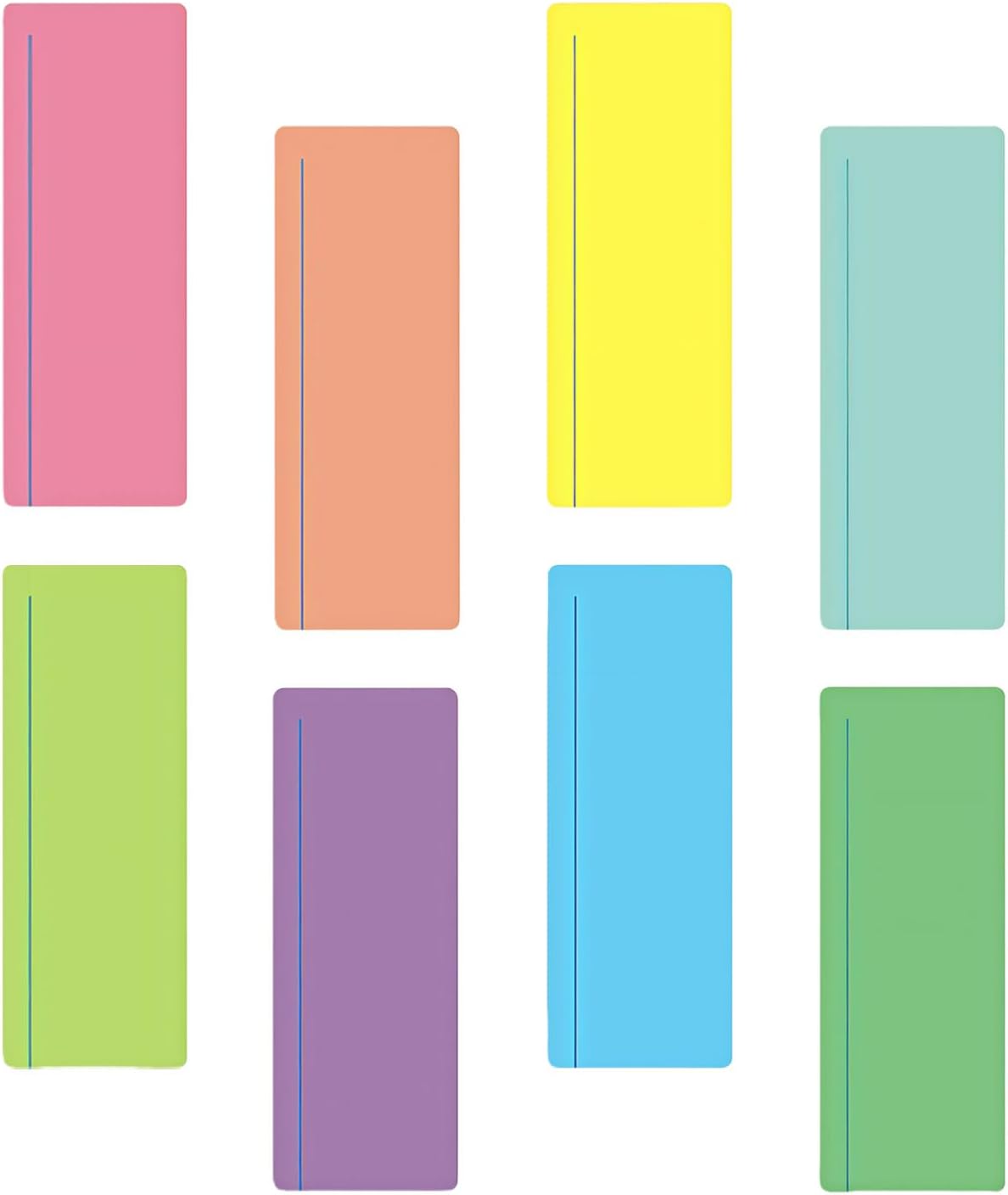 Gel Guided Reading Strips Tracking Highlight Colored Reduce Visual Stress Overlay Bookmark Teaching Learning Supplies with Line for Classroom Students (8 Pcs)