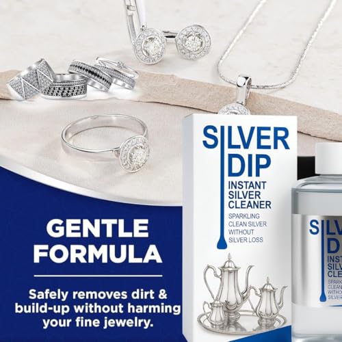 Image of Silver Dip Cleaner for Jewelry, Pooja & Home Use | Instant Silver Cleaning Solution & Polish | Pitambari-Type Shine Formula (300ml) Removes Tarnish Restores Shine Liquid Cleaner for Silver Item