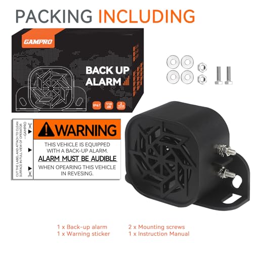 Image of GAMPRO 12V-48V Backup Alarm, 110dB Reverse Warning Alarm