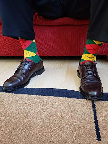 Red, Green and Gold Argyle Socks | Dress Socks | Colorful Socks2