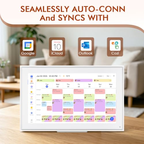 Image of 15.6 inch Digital Calendar - Touchscreen Smart Family Planner & Chore Organizer