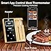 Niitawm Bamboo Dual Probe Wireless Meat Thermometer, Bluetooth Meat Thermometer Digital Wireless App, Long Range Temp Air Fryer Thermometer, Oven Thermometer, Food Grilling Accessories, Cooking Gifts