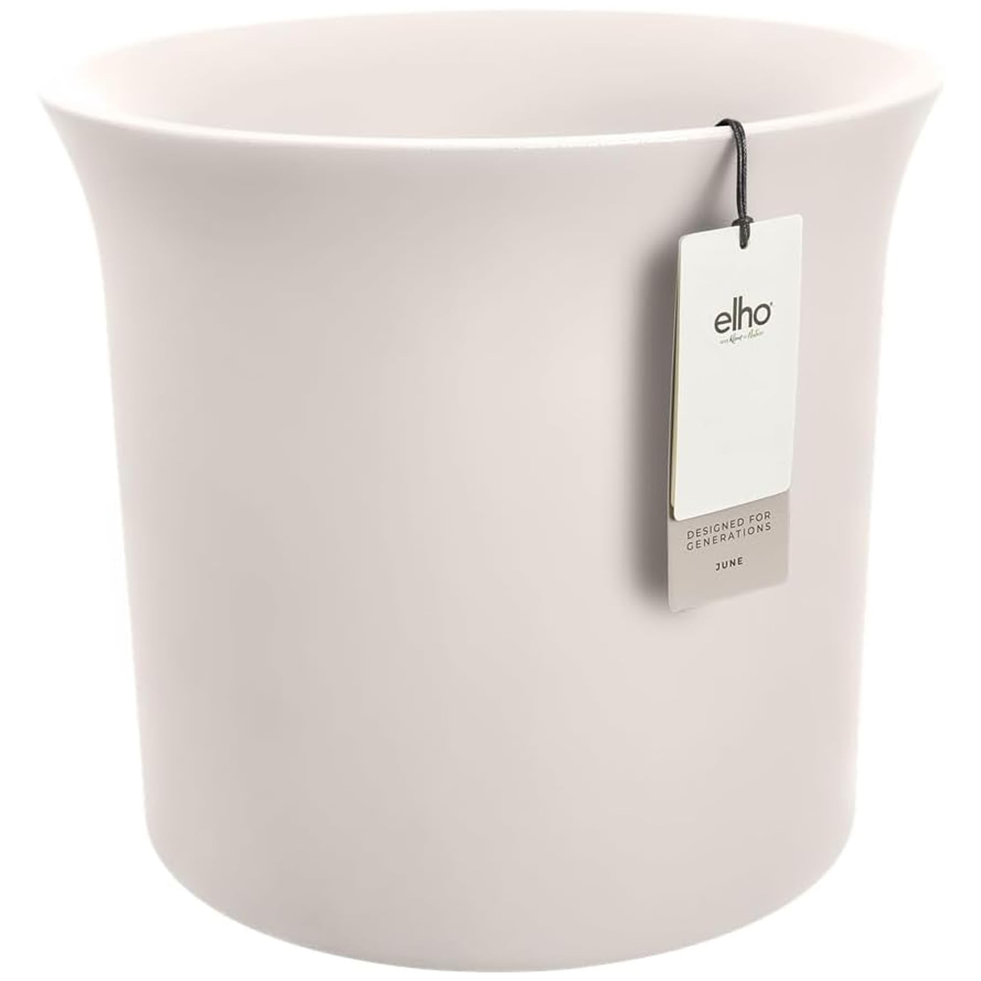 Elho Linen White June Tulip 40 - Plant Pot For Indoor & Outdoor - 100% Recycled Plastic - Ø 39 X H 39 Cm - White