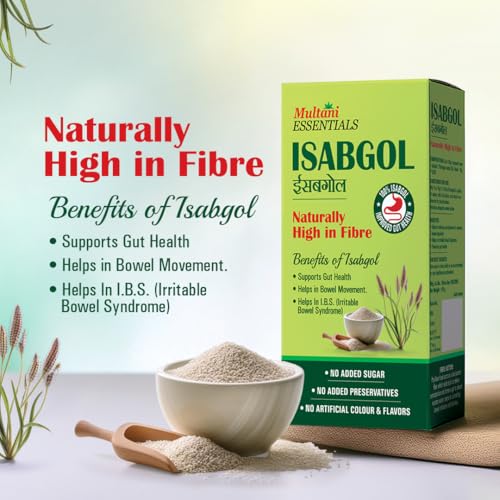 Image of Multani Essentials Isabgol (50gm) | Gut Health And Irritable Bowel Syndrome | Chemical Free | No Added Sugar Or Artificial Flavour | 100% Isabgol | Bowel Movement | Digestion & Gut Health