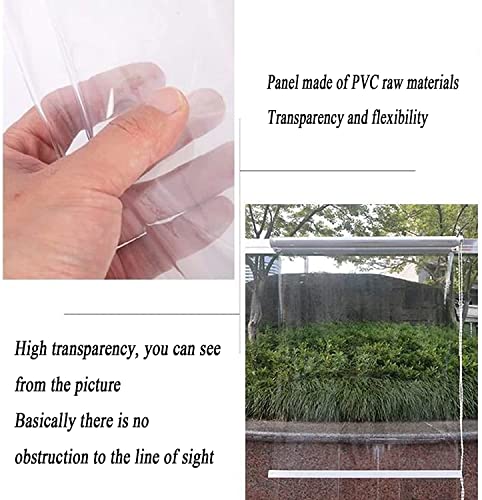 Transparente Rollo Jalousien Durchsichtige Vinyl-Rollos Für Den Außenbereich, Durchsichtige Rollos Für Den Außenbereich Mit Beschlägen, Regenschutzvorhang Für Fenster Im Freien, Pavillon, Balkon, Küch