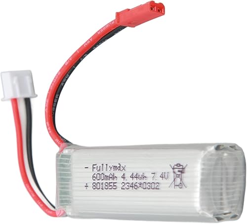 Miniatura 7 de Batería de litio de avión RC, enchufe de descarga JST, 7.4 V 600 mAh, 2 baterías de avión RC de gran capacidad para aviones WLtoys XK RC