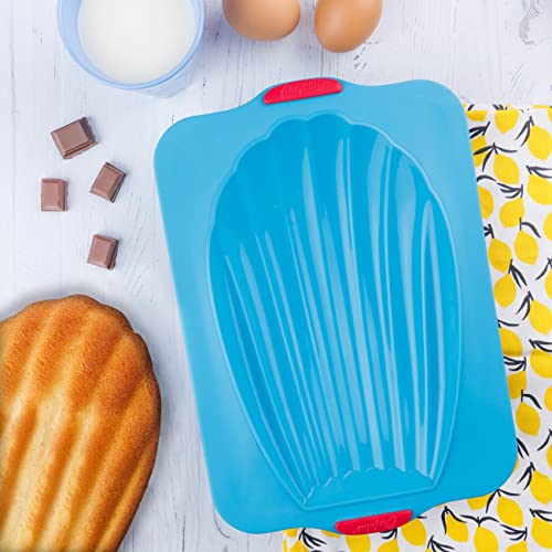CHEFCLUB KIDS - Giant Madeleine Mould XXL 26 cm - Kitchen and Home - Silicone Mould with More Than 10 Recipes Included in Ebook, Blue - Image 2