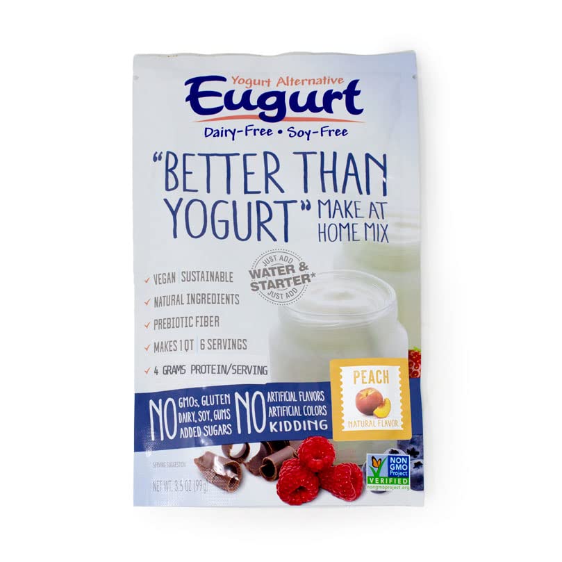 "Better Than Yogurt" Make At Home Mix (Sin lácteos y soja!) (Melocotón, 1 paquete)