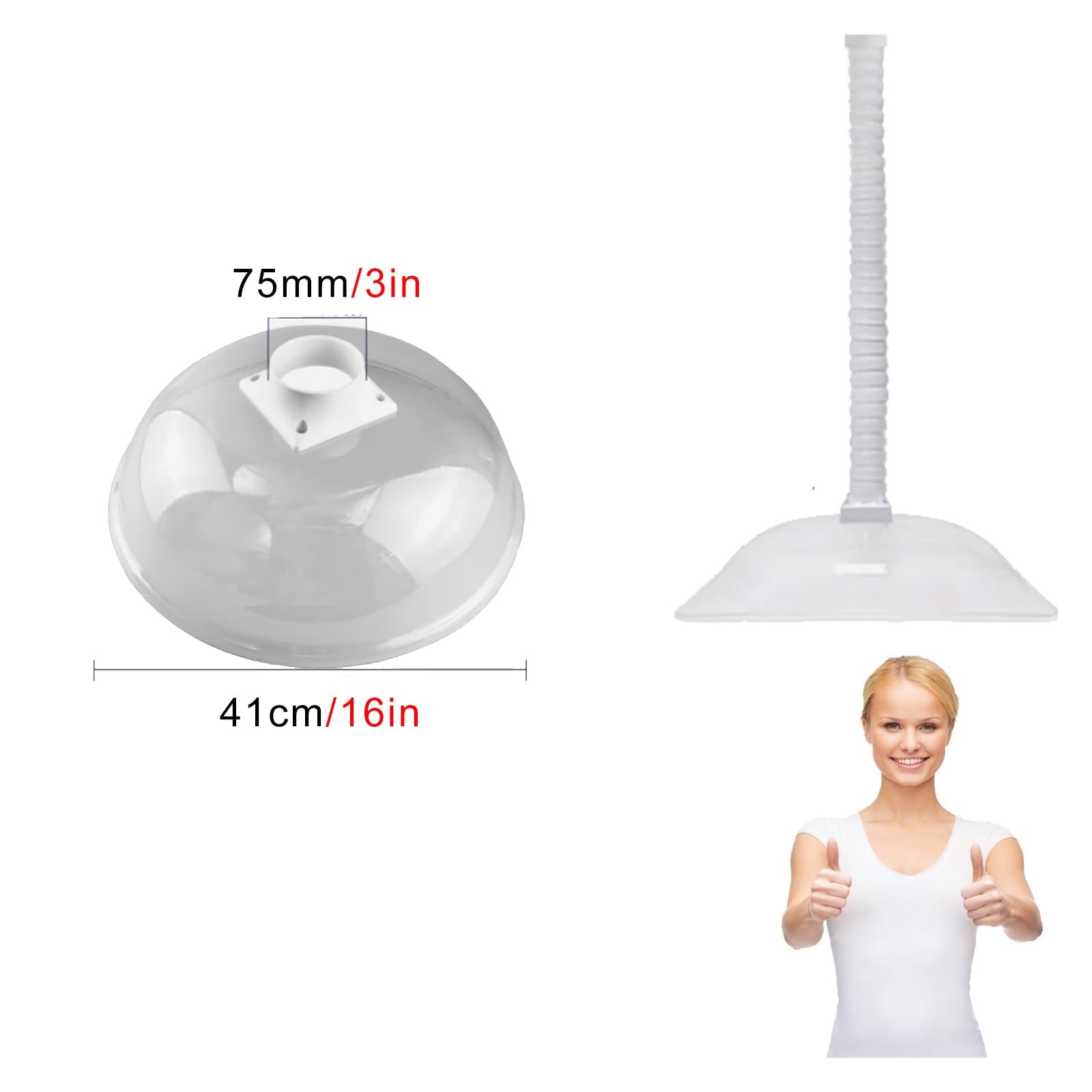 Tubo Flexible Tubo Secadora Manguera Articulada De 75 Mm Y 110 Mm, Boquilla Redonda para Marcado De Humos De Soldadura con Válvula, Tubo De Extracción De Humos(75mm/3'',L 0.8m/2.6ft)
