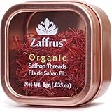 Zaffrus - Certified Organic Saffron Threads for Cooking Saffron Rice, Paella, Risotto, Soup, Desserts & Tea. (1 gram / .035 oz)