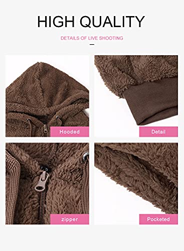 Dokotoo Womens Oversized Cozy Soft Warm Thick Fuzzy Sweatshirt Sweater Casual Loose Sweatshirt Hoodies Fleece Sherpa Pullover With Pockets Coffee Medium #TOP3