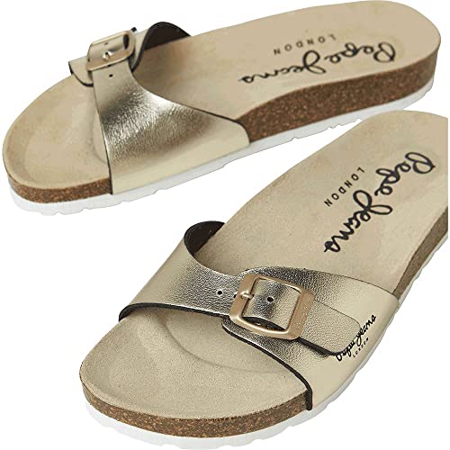 Pepe Jeans Para Mujer. PLS90614 Sandalias AnatóMicas Oban Metal (41), Dorado, Plano, Ninguno, Casual - 4