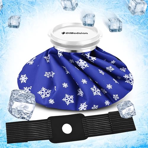 DiMedsion Poche de glace avec bande réglable | Poche de froid reutilisable, Vessie de glace, Poche de glace genou, sac a glace, poche glace, poche glace genou, poche froid, ice bag (Bleu)