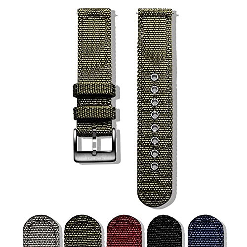 Bracelets de montre en nylon 20mm 22mm vert de remplacement robustes - 7