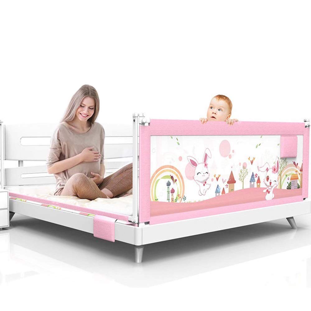 Barandilla de Cama para bebé, Protector de Cama, barandilla Vertical anticaída para Cama de niños pequeños, para Cama Queen y King, Rosa, 180 cm x 83 cm.