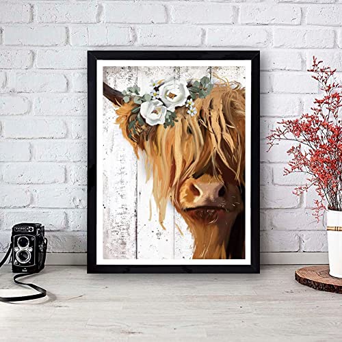 Tiwabb Cow Stamped Cross Stitch Kits,Cross Stitch Kits For Adults Beginners,Full Range Of Cross-Stitch Stamped Kits Needlecrafts For Home Wall Decor Cross Stitch Patterns 12X16Inch #TOP1