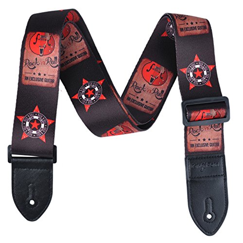 Kingpoint sangle de guitare pour guitares acoustiques et électriques, effet peint coloré, modèles uniques. Rock n Roll - Les Beatles, Paul McCartney, John Lennon, RIngo Starr, George Harrison Kingpoint sangle de guitare pour guitares acoustiques et électriques, effet peint coloré, modèles uniques. Rock n Roll