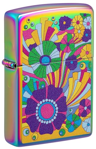 Image of Zippo Vintage Flowers Design (Multi-Color), Windproof Pocket Lighter, Fuel Refillable, BIS Certified
