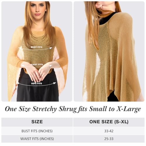 Image of Women Sheer Poncho Shrug Summer Sheer Blouse Top Lightweight Poncho Bolero for Evening Dress