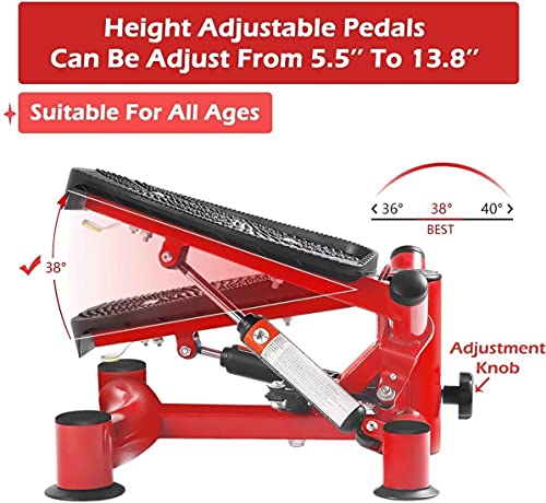 Image of Mini Stepper Fitness Cardio Exercise Trainer,Height Adjustable StepperTwisting Machine,Stepper Exercises Equipment with