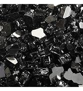 High Luster, 1/2" Reflective Tempered Fire Glass in Dark Matter Black, 10 Pound Jar, by Celestial...
