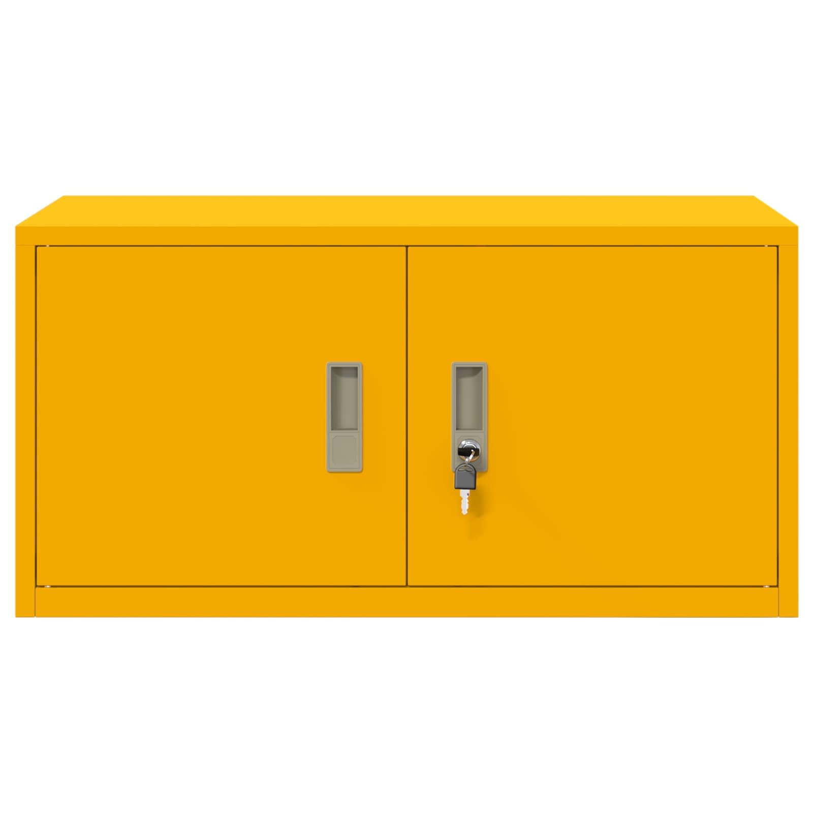 vidaXL Armoire de Rangement Jaune Moutarde 80 x 40 x 40 cm Acier, Armoire de Bureau Moderne, en Acier rectangulaire, fermant à clé, Espace généreux, Meuble Industriel, Solution Robuste