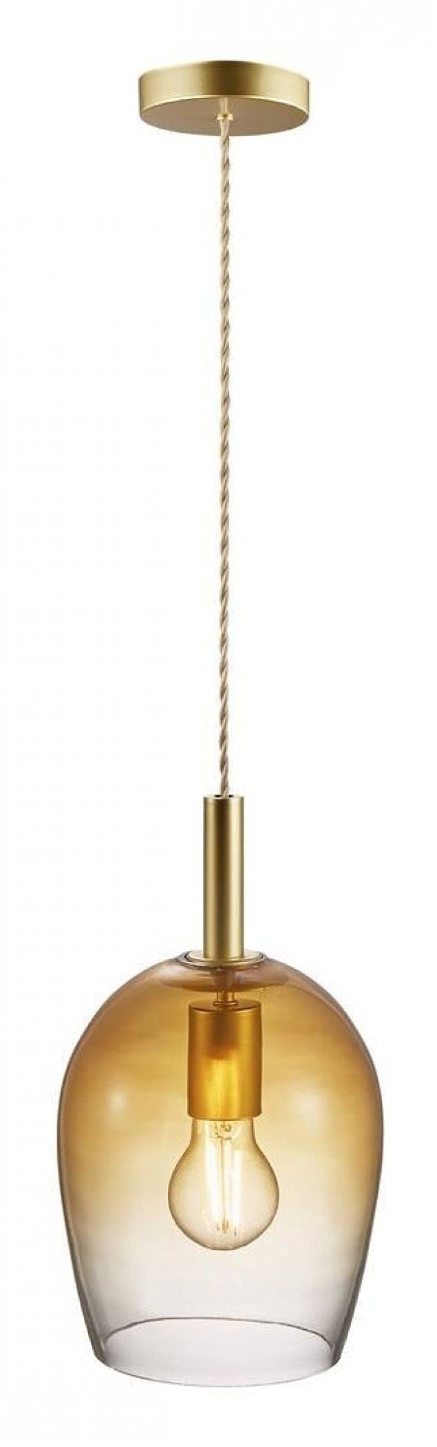 Nordlux Uma 18Indoor Pendant/Ceiling Light Orange Glass, E27 40W with Adjustable Cable-Bedroom, Living Room, Kitchen, Office, Bedside or Study. IP20, Class 1 (Insulated)