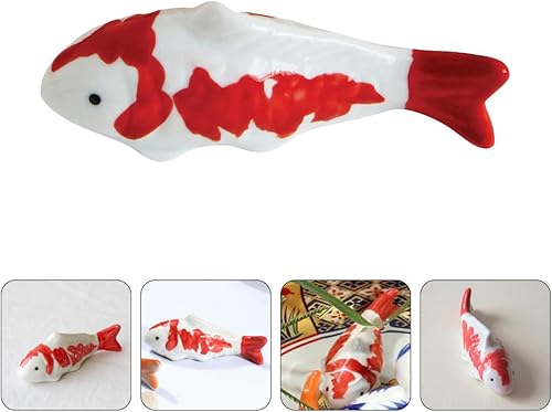 Miniatura 7 de 2Pcs Ceramic Floating Fish Ornament Aquarium Decoration Fish Tank Figurine Stylish Statue for Ponds Desktop Bird Bath Pool Decor